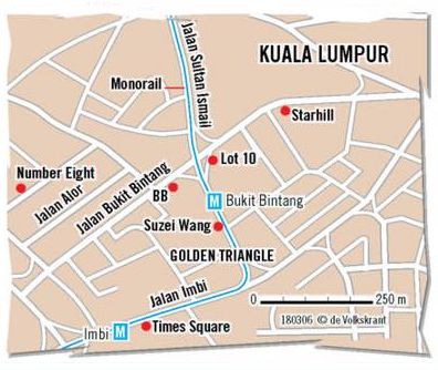 Afbeelding: Shopping centra in de omgeving van de 'Golden Triangle' in Kuala Lumpur